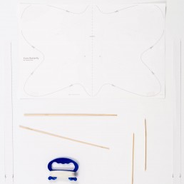 butterfly kite kit - paper, bamboo, string, tails